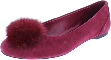 Michael Michael Kors Women's Remi Fur Pom Pom Ballet Flats